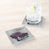 Vintager Untersetzer aus klassischem Autoglas (Schrägansicht)