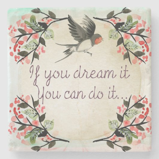 Vintager Untersetzer mit Inspirationsstein (Vorderseite)