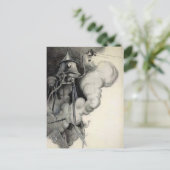 Vintager unveröffentlichter Krieg der Welten-Illus Postkarte (Stehend Vorderseite)