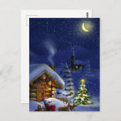 Vintager Urlaub Frohe Weihnachten Postkarte (Vorne/Hinten)