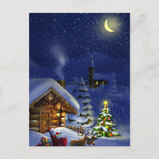 Vintager Urlaub Frohe Weihnachten Postkarte