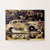Vintager Urlaub im klassischen Auto Puzzle (Horizontal)