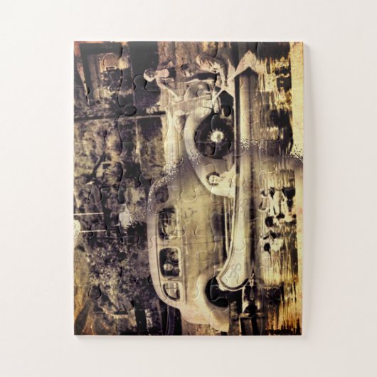 Vintager Urlaub im klassischen Auto Puzzle (Vertikal)