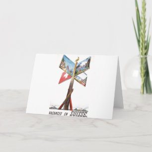 Vintager Urlaub in der Schweiz Feiertagskarte