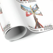 Vintager Urlaub in der Schweiz Geschenkpapier (Rolleneckpunkt)