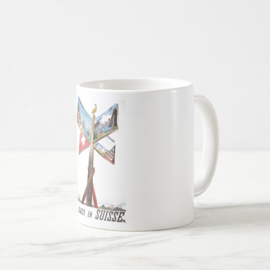 Vintager Urlaub in der Schweiz Kaffeetasse (VorderseiteRechts)