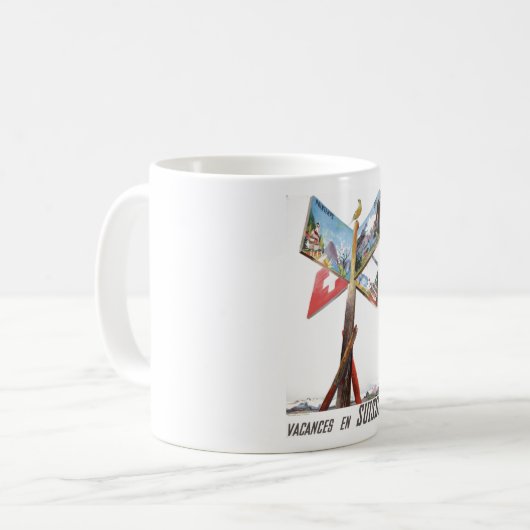 Vintager Urlaub in der Schweiz Kaffeetasse (Vorderseite Links)
