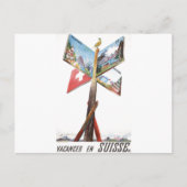 Vintager Urlaub in der Schweiz Postkarte (Vorderseite)