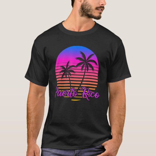 Vintager Urlaub Karibik Reisen Strand Puerto T-Shirt (Vorderseite)