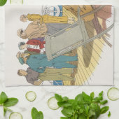 Vintager Urlaub, Kreuzfahrtschiff für Reisende Küchentuch (Gefaltet)