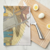 Vintager Urlaub, Kreuzfahrtschiff für Reisende Küchentuch (Viertel Falte)