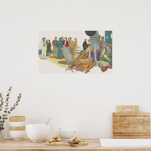 Vintager Urlaub, Kreuzfahrtschiff für Reisende Poster (Küche)