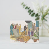 Vintager Urlaub, Kreuzfahrtschiff für Reisende Postkarte (Stehend Vorderseite)