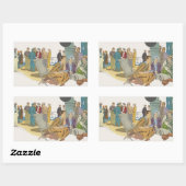 Vintager Urlaub, Kreuzfahrtschiff für Reisende Rechteckiger Aufkleber (Blatt)