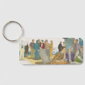 Vintager Urlaub, Kreuzfahrtschiff für Reisende Schlüsselanhänger (Rückseite)