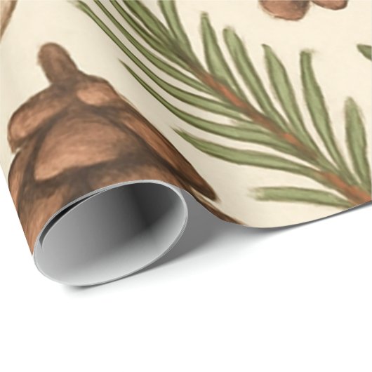 Vintager Urlaub Pinecone Geschenkpapier (Rolleneckpunkt)