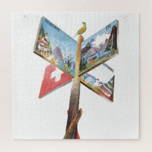 Vintager Urlaub Schweiz Reise - Illustration Puzzle