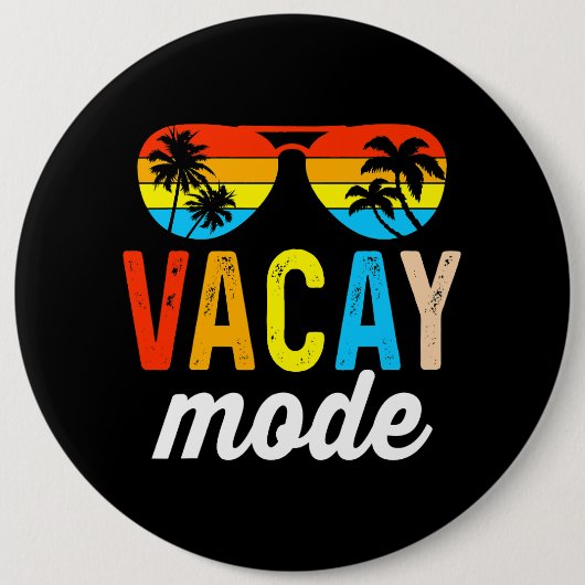 Vintager Urlaub Sommerreisenfamilie im Vacay-Modus Button (Vorderseite)