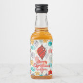 Vintager Urlaub Weihnachtsbaum Ornamente Mini Alkoholflaschenetikett (Vorderseite)
