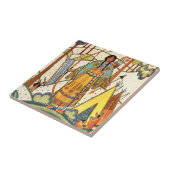 Vintager Urwald der amerikanischen Weibchen Fliese (Seite)