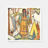 Vintager Urwald der amerikanischen Weibchen Serviette (Vorderseite)