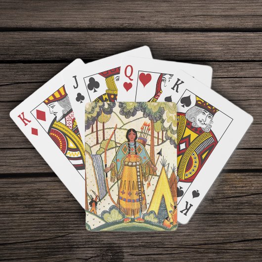 Vintager Urwald der amerikanischen Weibchen Spielkarten