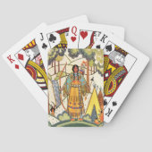 Vintager Urwald der amerikanischen Weibchen Spielkarten (Rückseite)