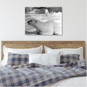 Vintager US-Alaska-Eisbär Leinwanddruck (Insitu (Schlafzimmer))