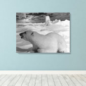 Vintager US-Alaska-Eisbär Leinwanddruck (Insitu (Holzboden))