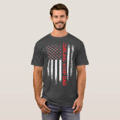 Vintager US-amerikanischer Flag-Curling-Vater T-Shirt (Vorne ganz)