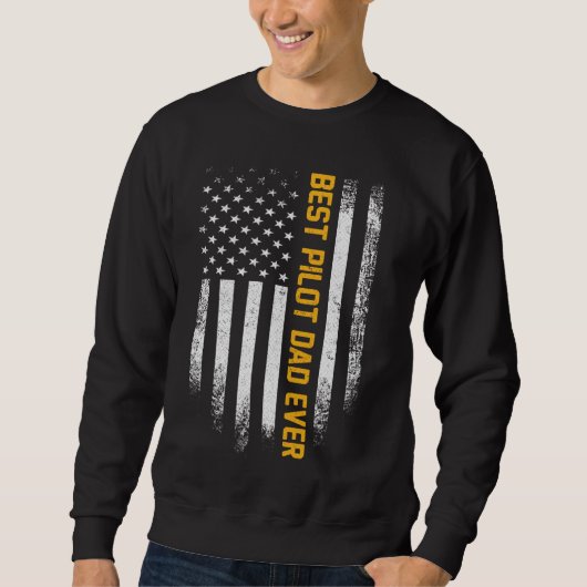 Vintager US-amerikanischer Flaggen bester Pilot-Va Sweatshirt (Vorderseite)