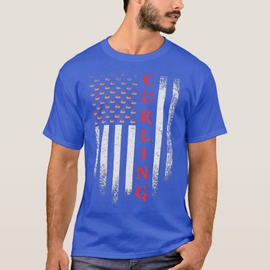 Vintager US-amerikanischer Flaggenkurler T-Shirt (Vorderseite)