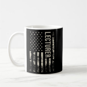 Vintager US-amerikanischer Flaggenlehrer Kaffeetasse