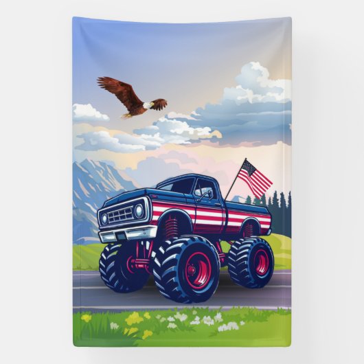 Vintager, US-amerikanischer Monster Banner (Vertikal)
