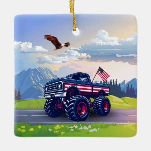 Vintager, US-amerikanischer Monster Keramikornament (Vorderseite)