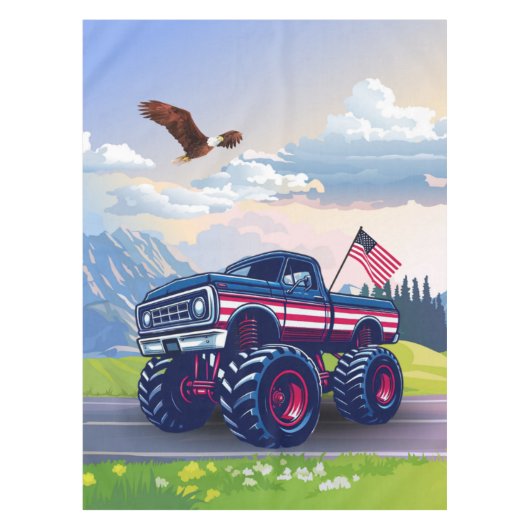 Vintager, US-amerikanischer Monster Tischdecke (Vorderseite)