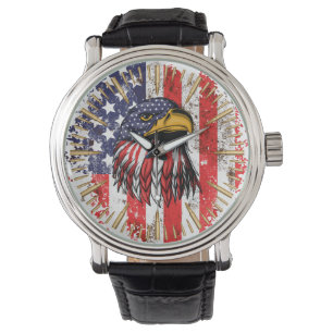 Vintager US-Flaggenamerikaner Armbanduhr