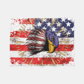 Vintager US-Flaggenamerikaner Fleecedecke (Vorderseite (Horizontal))
