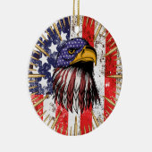 Vintager US-Flaggenamerikaner Keramik Ornament (Rechts)