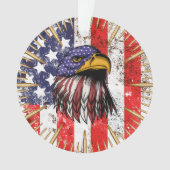Vintager US-Flaggenamerikaner Ornament (Vorderseite)
