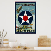Vintager US-Luftdienst~Vintager Weltkrieg 1 Poster (Küche)