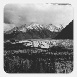 Vintager USA Alaska Matanuska Gletscher 1970 Quadratischer Aufkleber