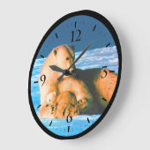 Vintager USA Alaska Mutterpolare Große Wanduhr (Winkel)