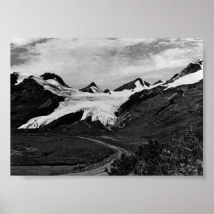 Vintager USA Alaska Worthington Gletscher Sommer Poster
