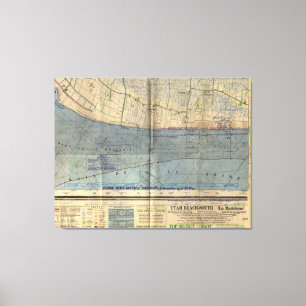 Vintager Utah-Strand-D-Tägige Invasion Map (1944) Leinwanddruck