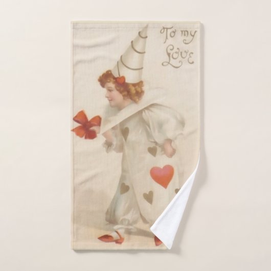 Vintager Valentinclown Badhandtuch Set (Handtuch)