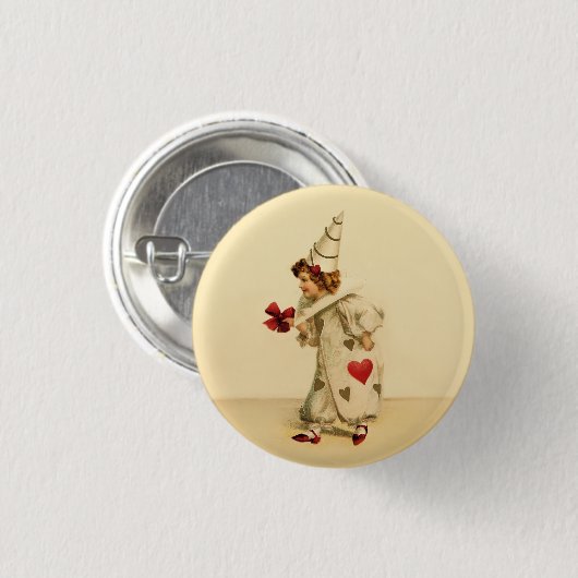 Vintager Valentinclown Button (Vorne & Hinten)