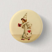 Vintager Valentinclown Button (Vorderseite)