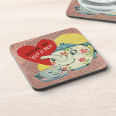 Vintager Valentincup der Tee Getränkeuntersetzer (Linke Seite)