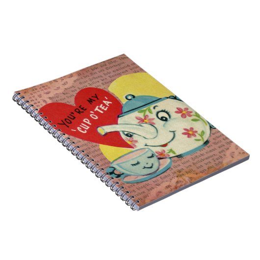 Vintager Valentincup der Tee Notizblock (Rechte Seite)